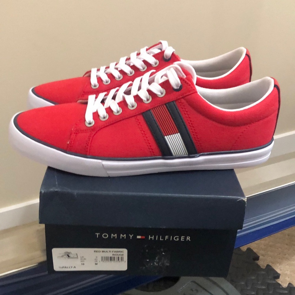 Tommy Hilfiger Red Multi Fabric Rogue Casual Shoes.